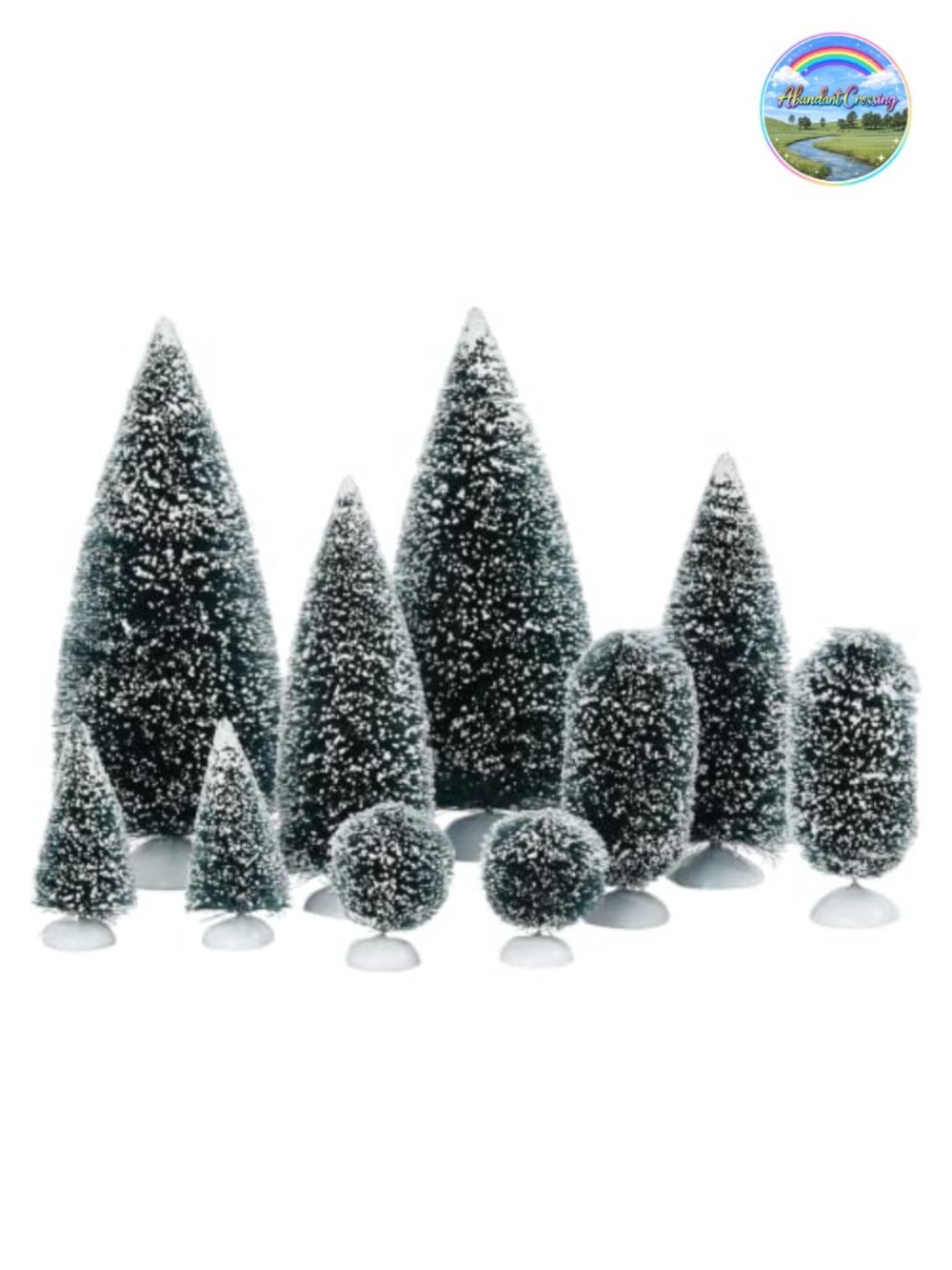 Department 56 Village Accessories Frosted Topiaries 10-Piece Set